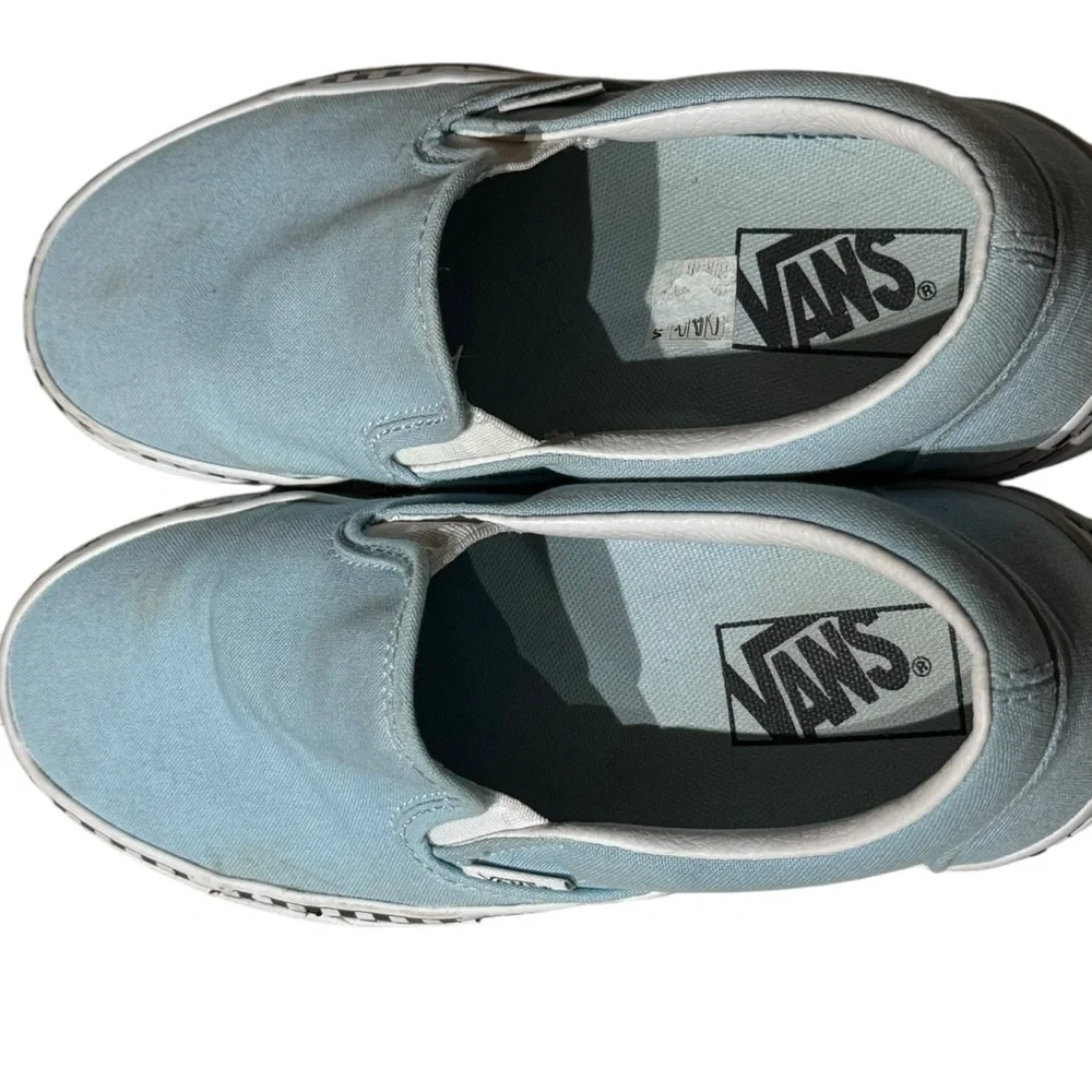 VANS Classic Slip On Check Foxing Cool Blue - Picture 3 of 5